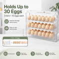 thumbnail image 6 of Ocalpur 30 Egg Storage Container, Automatic Flipping Egg Organizer for Refrigerator, Space‑Saving Kitchen Egg Storage Rack, 6 of 8