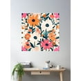thumbnail image 2 of Floral Whimsy Poster Wall Art, Modern Wall Decor For Living Room Bedroom, 16X16 UNFRAMED, 2 of 3
