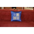 thumbnail image 4 of Blue Silk Gold Block Printing Pillow Cover/Cushion Cover From India!!, 4 of 6