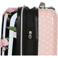 thumbnail image 6 of Betsey Johnson Designer 20 Inch Carry On - Expandable ABS  PC Hardside Luggage - Lightweight Durable Suitcase With 8-Rolling Spinner Wheels for Women Stripe Roses 20in Stripe Roses, 6 of 7