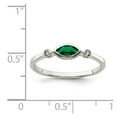 thumbnail image 3 of Auriga 925 Sterling Silver Rhod-platd Polished Created Emerald/White Topaz Ring for Women Size- 7, 3 of 6