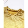 thumbnail image 4 of Sholeno Kid Boys Girls Jazz Hip Hop Modern Dancewear Festival Party Dance Tops Sparkly T Shirt Tees Gold 14-15, 4 of 7