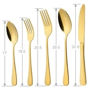 ENLOY 20 Piece Silverware Set Stainless Steel Flatware Cutlery Set Knife Fork Spoon Service for 4 Gold