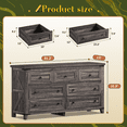 thumbnail image 5 of Romorgniz Farmhouse 7 Drawers Dresser for Bedroom with Smooth Metal Rails,51"Wide Wood Dresser with Deep Drawers,Chest of Drawers for Bedroom Storage Cabinet, Dark Rustic Oak, 5 of 8