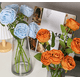 thumbnail image 2 of Xiao Hua 6 piezas de flores artificiales de princesa rosa, flores falsas, flores artificiales para decoración de bodas, 2 of 5
