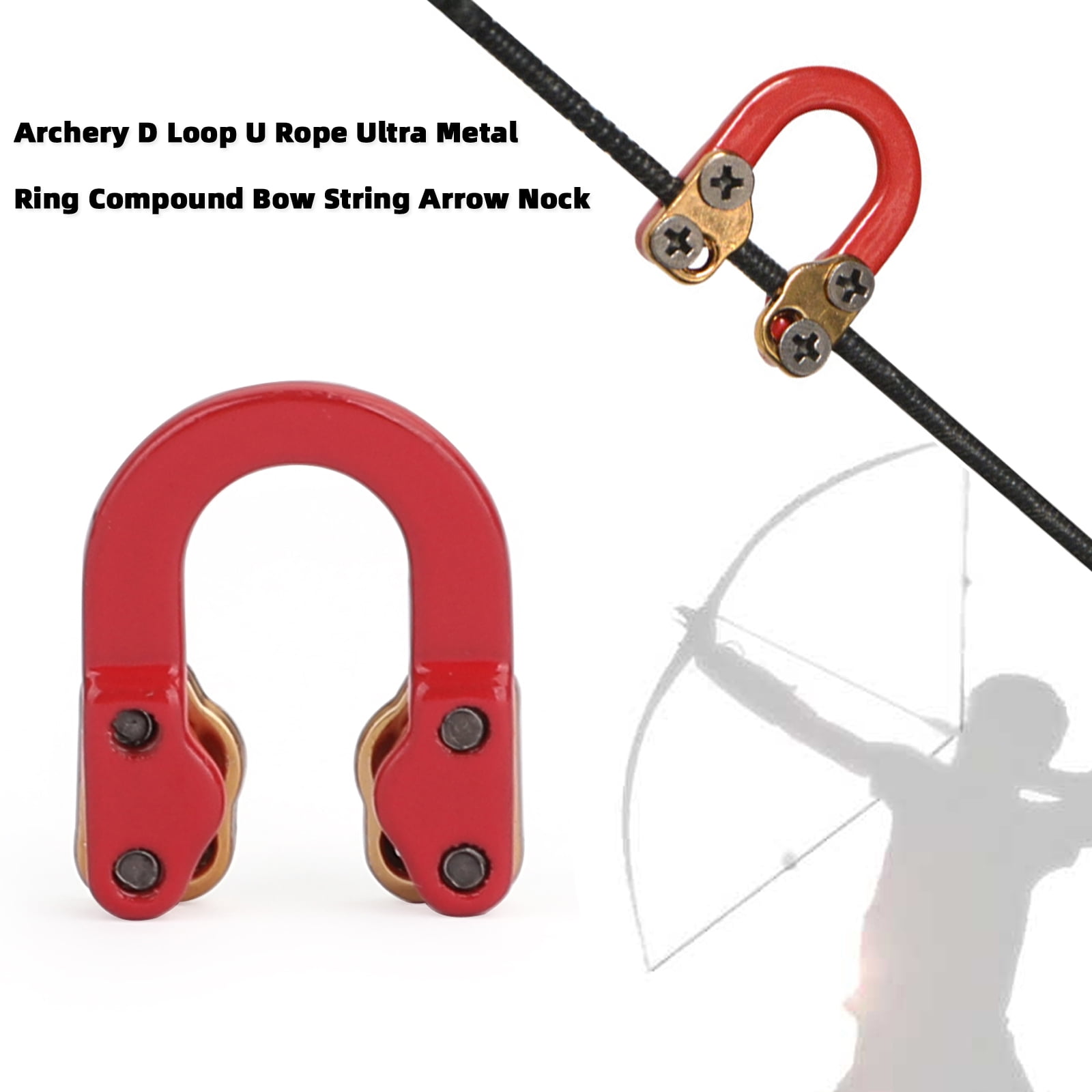 Details about   Archery D Loop Ultra Metal Ring Compound Bow String Arrow Nock U Rope Loop RO CA 