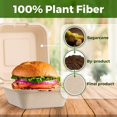 thumbnail image 6 of Clamshell Take Out Food Containers with Oil Paper, 6x6" 50-Pack Heavy-Duty Quality to go Containers, Natural Disposable Bagasse, Eco-Friendly Biodegradable Made of Sugar Cane Fibers, 6 of 8