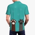 thumbnail image 4 of Balery Cute Cat Paw And Dog Printed Men’s Short Sleeve Polo Shirt, Midweight Men's Shirt,Golf Polo shirts -Small, 4 of 9