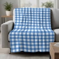 thumbnail image 2 of Blue Blanket Soft Cozy Warm Throw Blanket for Couch, Plush Fuzzy Flannel Fleece Blankets for Sofa, Country French Rustic Buffalo Plaid Modern Art Bed Blankets Lightweight Gifts for Women, 50"x60", 2 of 9