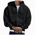thumbnail image 4 of TOWED22 Mens Zip Up Hoodie Fleece Zipper Hooded Jacket Sweatshirt Lightweight with Pockets Long Sleeve Solid Color Drawstring Hoodies,Black,S, 4 of 9