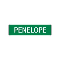 Penelope Girls Children Name Letter Printed Plaque Decoration Label Indoor Outdoor Unique Wall Novelty Aluminum Metal Sign 4"x13.5"