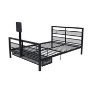 Basecamp Bed with TV Mount and LED, Black, Full