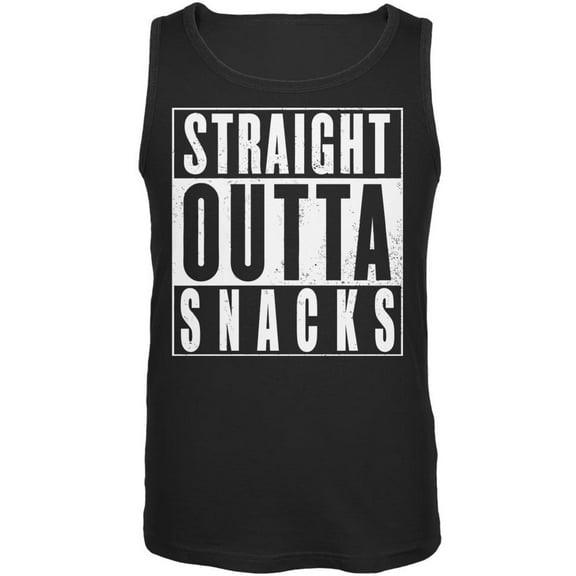 Straight Outta Snacks Black Adult Tank Top - 2X-Large
