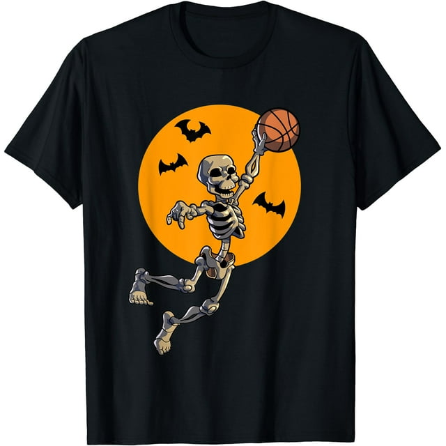 T-Shirt de Basketball Squelette Halloween Hommes Garçons Basketball Halloween - comme sur L'Image - L