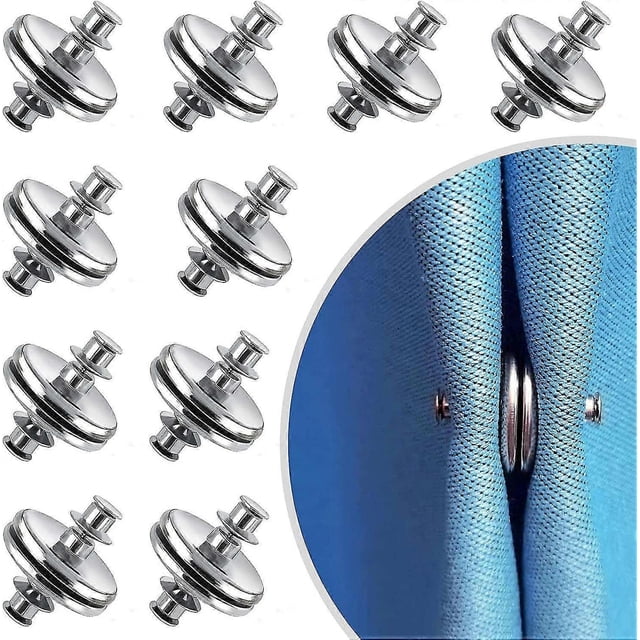 10 imanes para cortinas, cierres magnéticos con tachuela trasera, evitan que la luz se filtre.