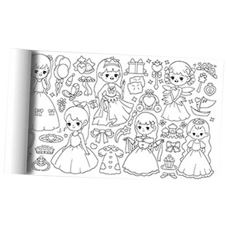 Coloring Paper Roll Fairy Princess Pattern for Children Party