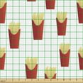thumbnail image 2 of Ambesonne Pop Art Fabric by the Yard Upholstery, French Fries Illustrations, 5 Yards, Paprika Pale Mustard, 2 of 5