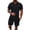 Black, variant on Mens Short Sets 2 Piece Outfits Button Short Sleeve Shirts and Shorts with Pockets Elastic Waist Vacation Fashion Loose Fit Matching Tracksuits Beige L