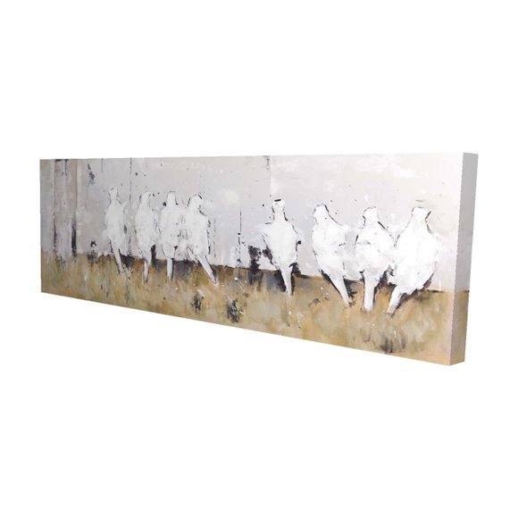 Begin Home Decor Cerf avec Fleurs en Toile Panache 24x24 Multicolore