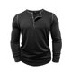 thumbnail image 5 of Blusas y camisas de manga larga y cuello redondo para hombre, color liso, informal, con botones, cárdigan de media manga, top de cuello redondo para hombre, blusas de poliéster para hombre, 5 of 8