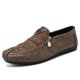 thumbnail image 1 of Zapatos para las cuatro estaciones, zapatos casuales de cuero con cremallera retro, zapatos para hombres, zapatos sin cordones, zapatos para conducir con suela blanda, 1 of 6