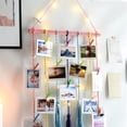 thumbnail image 3 of Hanging Photo Display Wall Decor,Pictures Cards Holder Art Hanger for Birthday Party,Room,Bedroom,Dorm Decor,Picture Frames Collage with Light and 20 Clip,Teenage Teen Girl Gifts,Multi-color, 3 of 7