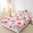 thumbnail image 4 of Castle Fairy Cute Hedgehog Girl 3pcs Twin Sheet Sets,Red Strawberry Twin Fitted Sheet,Polka Dots Breathable Flat Sheet,Ultra Soft Home Decor, 4 of 7
