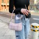 thumbnail image 5 of Bolsa suave con estampado a cuadros para axilas, de tela, de hombro para mujer (rosa) Ehuebsd Para Estrenar, 5 of 9
