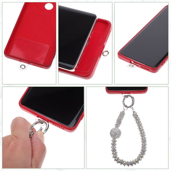 Pretyzoom Rhinestone Phone Charm Wrist Strap Stylish Beaded Phone Chain For Women Durable Easy To Install Any Occasion