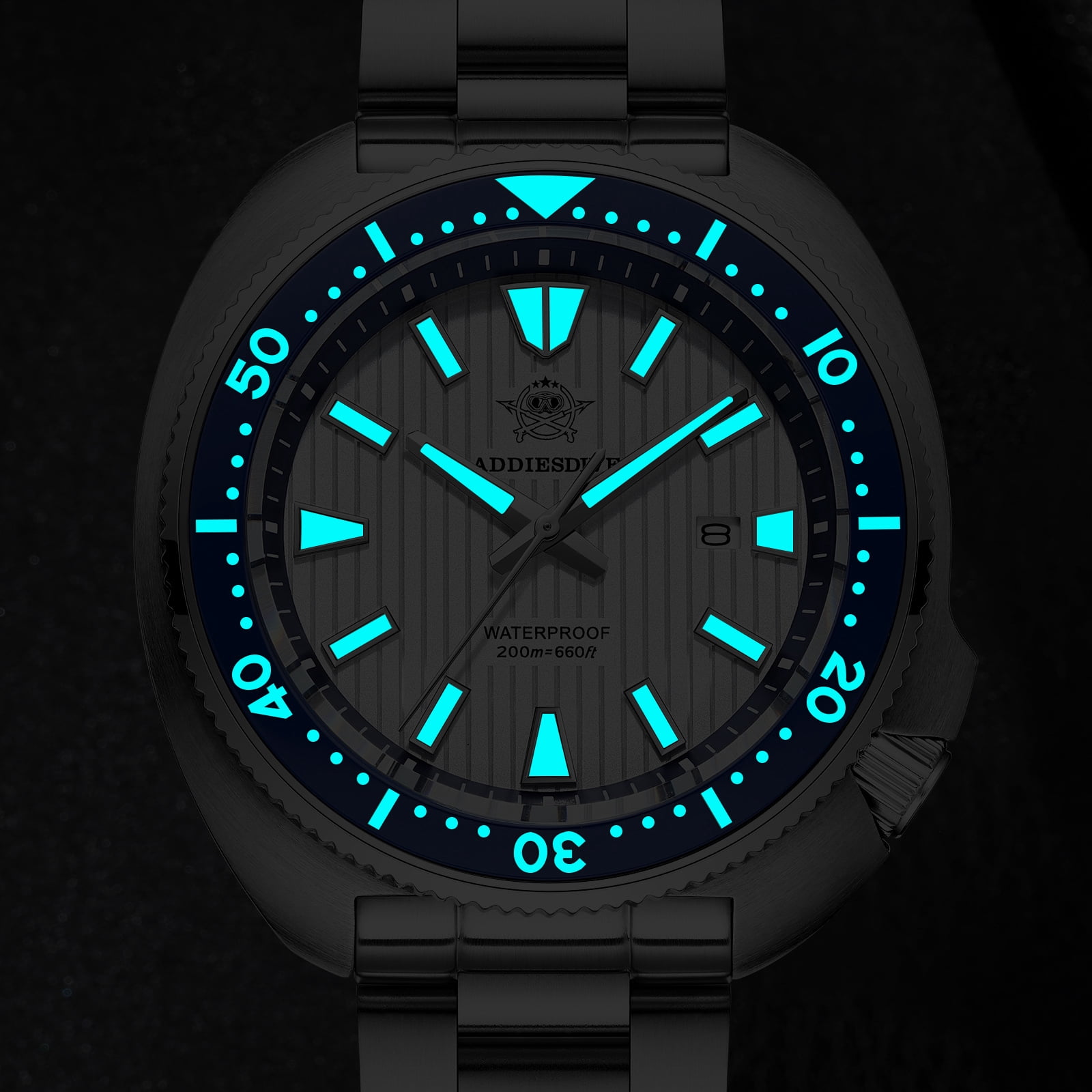 ADDIESDIVE Men’s Diver Watch 200M Waterproof, Japanese Movement Quartz Watch, Sapphire Crystal, Ceramic Bezel & Stainless Steel Watches for Men