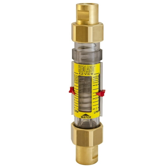 Hedland H624-016 EZ-View Flowmeter, Polysulfone, For Use With Water, 1.0 - 16 gpm Flow Range, 1/2" NPT Female