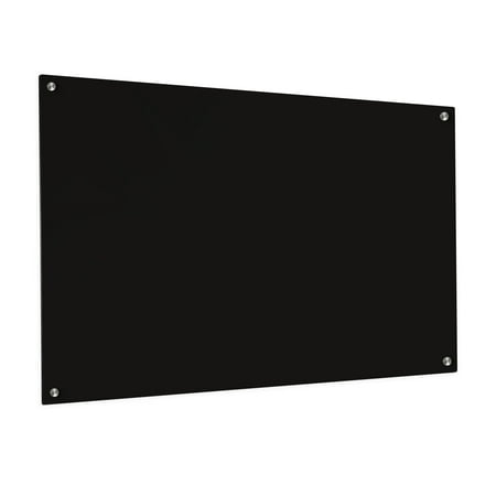 Magnetic Eraser Glass Board 36" X 48" Inches Eased Corners - Black