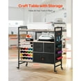thumbnail image 2 of VEVOR Rolling Craft Cart and Storage Table, Compatible with Cricut Machines, Crafting Table Organization Workstation, Craft Rolling Storage Organizer with 20 Vinyl Roll Holders and 3 Drawers, Black, 2 of 9