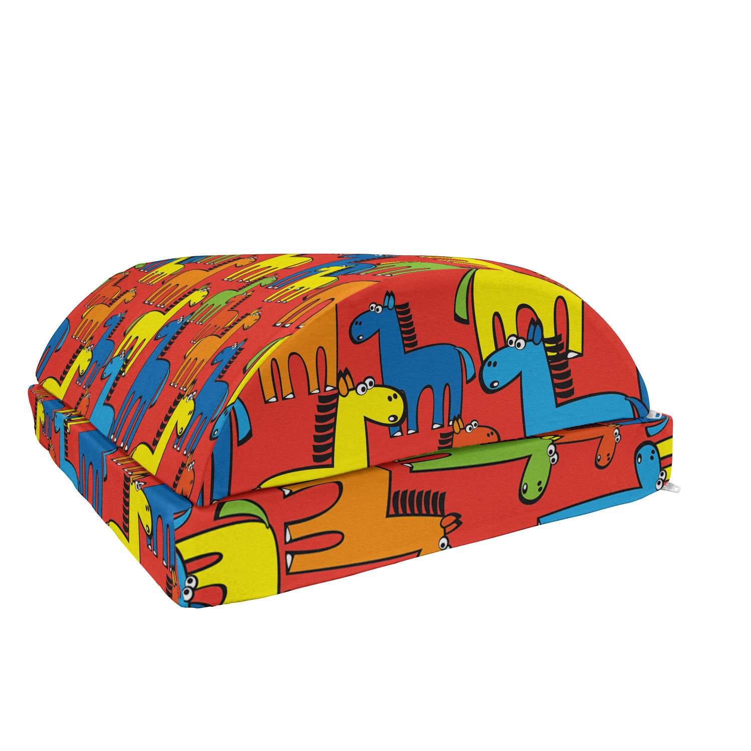 Horse Riding Foot Rest Horses Foot Rest, Colorful Cartoon Stallion Characters Abstract Farm ...