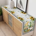 thumbnail image 4 of Sunflower Gnomes Table Runner - 60 Inch Long, Kitchen Dining Table Runner Dresser Scarves, Spring Farmhouse Daisy Leaf Wooden Grain Farmhouse Decor for Coffee Tables Wedding Party Banquet, 4 of 8