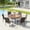 Walnut-Brown Rattan, variant on Vicllax 7-Piece Outdoor Patio Dining Set Wicker Rattan Chairs with Metal Frame and Steel Round Table
