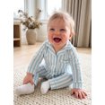 thumbnail image 5 of Cenuakty Baby Jumpsuit Long Sleeve Stripes Print Button Up Romper Footless Pajamas, 5 of 9