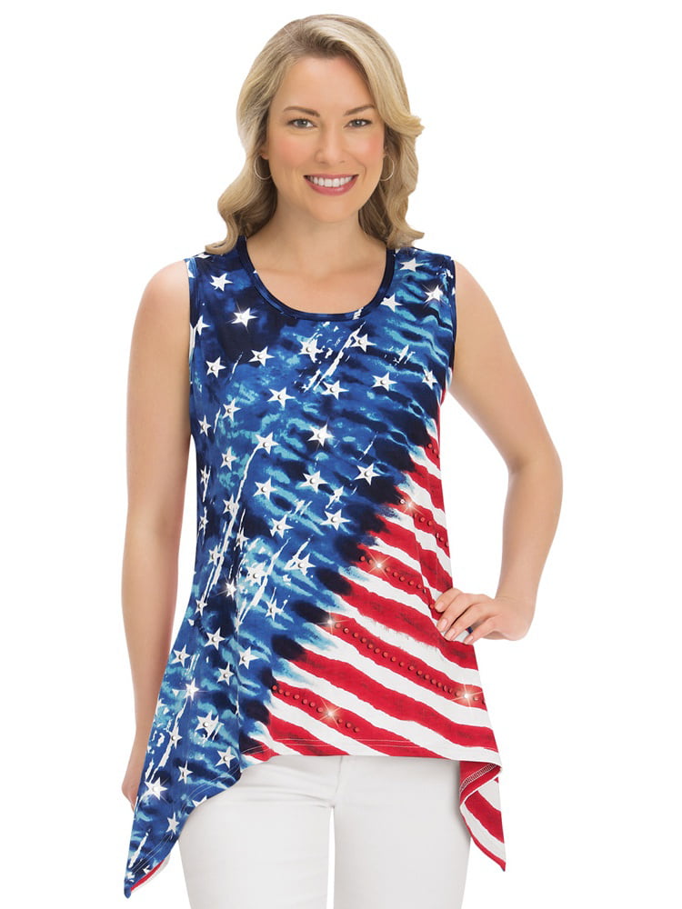 red white and blue tie dye shirt womens