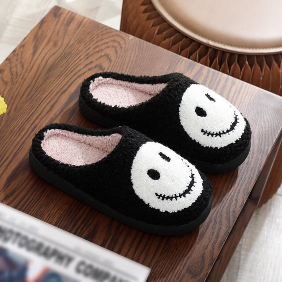 ZELAND Halloween Pumpkin Ghost Warm Winter House Slippers for Couples - Unisex Thick Sole Indoor Cotton Shoes