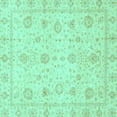 thumbnail image 1 of Ahgly Company Indoor Square Oriental Turquoise Blue Traditional Area Rugs, 3' Square, 1 of 4
