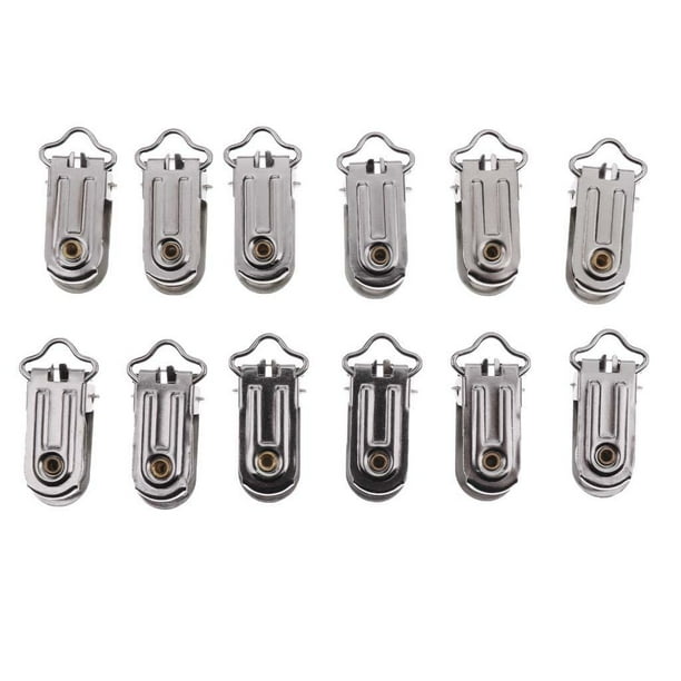 20 Clips de metal Hugo para chupete soporte para cinta gancho cinta artesanal 15 mm