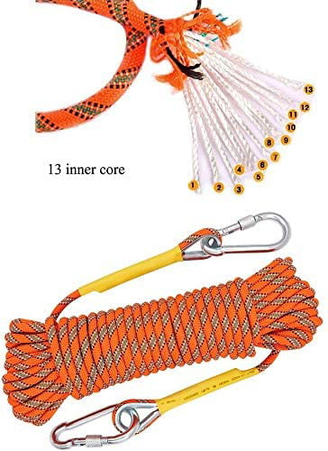 Fengshunte Multi-use 10mm Outdoor Rope Home Emergency Escape Rope 10m Multifunctional Cord Safety Rope for Magnetic Fishing Hiking Caving Camping Rescue Tree Climbing 