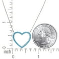 thumbnail image 2 of 925 Sterling Silver Women Simulated Turquoise Cubic Zirconia Rolo Link Love Heart Necklace Pendant Necklace for Women, 2 of 2