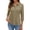 Light Brown, variant on HAJWOH 3/4 Length Sleeve Polo Shirts Womens Tops Dressy Casual V Neck Golf Polo Shirts Business Work Blouses 2025 Trendy Tunic Top