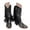 Black, variant on UngA Womens Cowboy Boots Cowboy Boots For Women Western Cowgirl Boots with Chunky Heel Mid Calf Snip Toe Ideal for low insteps Brown,5.5