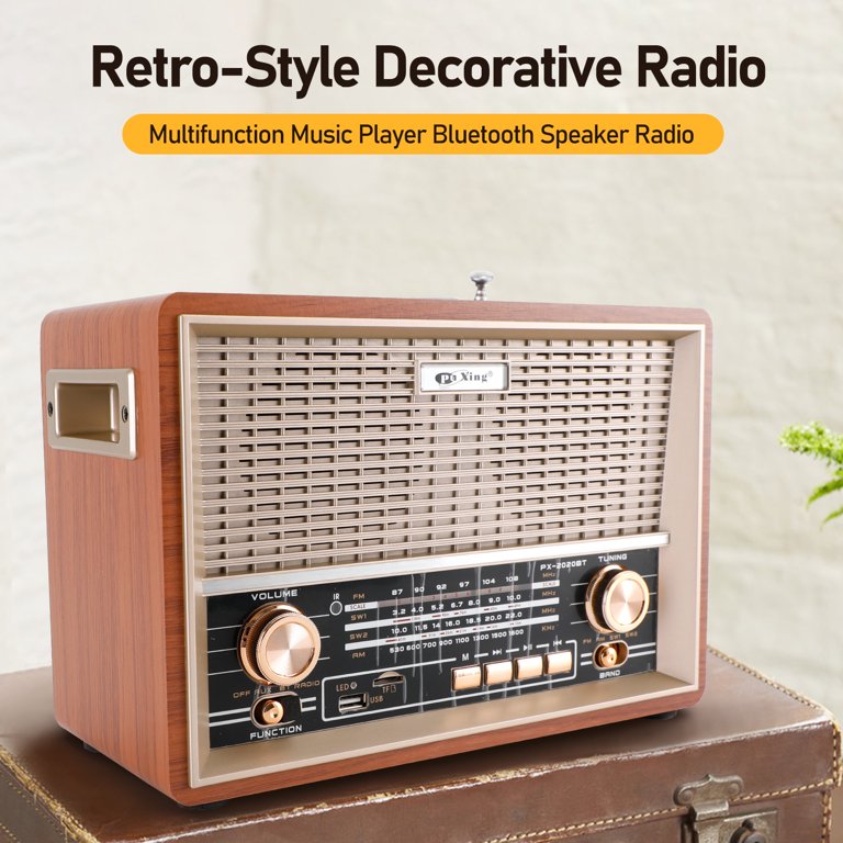 AM FM Radio Retro Table Top Radio, Portable Speaker Plug in Wall