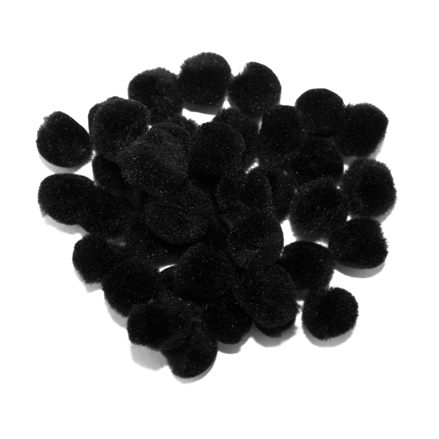 2.5 Inch Black Large Craft Pom Poms Bulk 1,000 Pieces