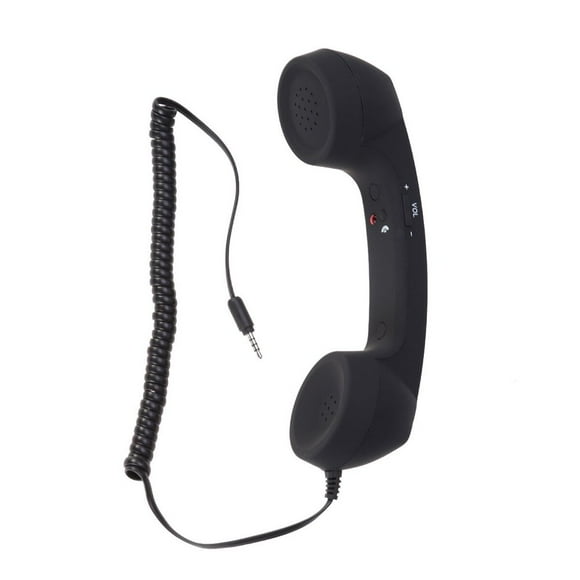 HLONK 3.5mm Universal Retro Telephone Handset Radiation-proof Adjustable Tone Cell Phone Receiver for Phone(Black)