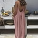 thumbnail image 1 of TaTaai Women's Backless Halter Maxi Dress Loose Fit Sleeveless Ankle Length Solid for Lounge Home Wear Casual Summer Daily Soft Gift, 1 of 8