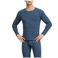 thumbnail image 4 of KeShDi Men's 2-Pack Thermal Long Sleeve Undershirt Men Solid Graphene Wool Long Sleeves High Elasticity Keep Warml Underwear and Pants Suit Blue 3X, 4 of 5